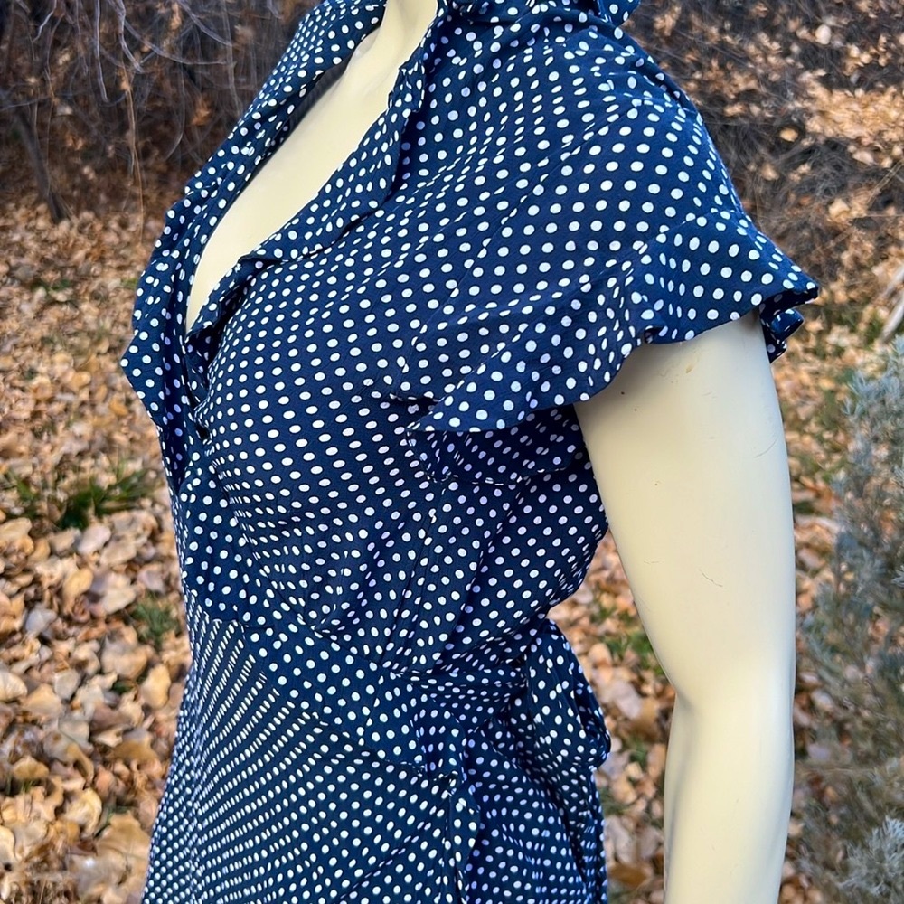 * MLM LABEL polka dot wrap dress ruffle trim